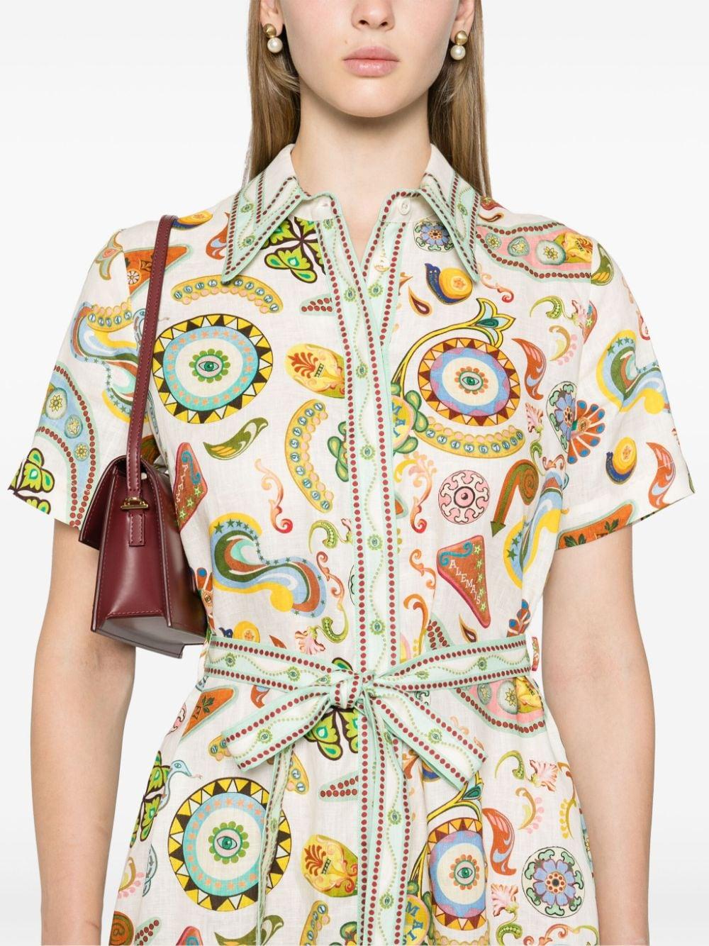 Alms Arcade Linen Midi Shirt Dress