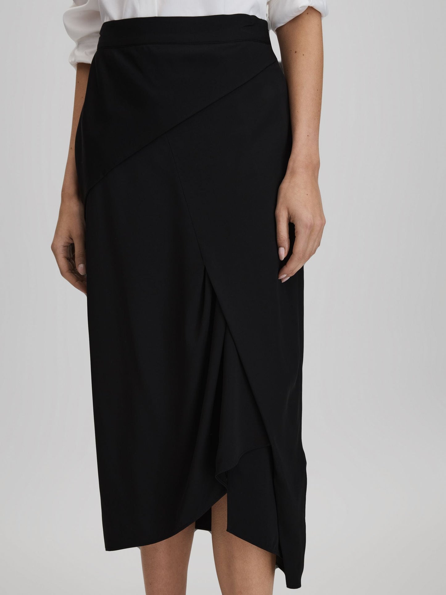 Rss Zaria High Rise Draped Midi Skirt