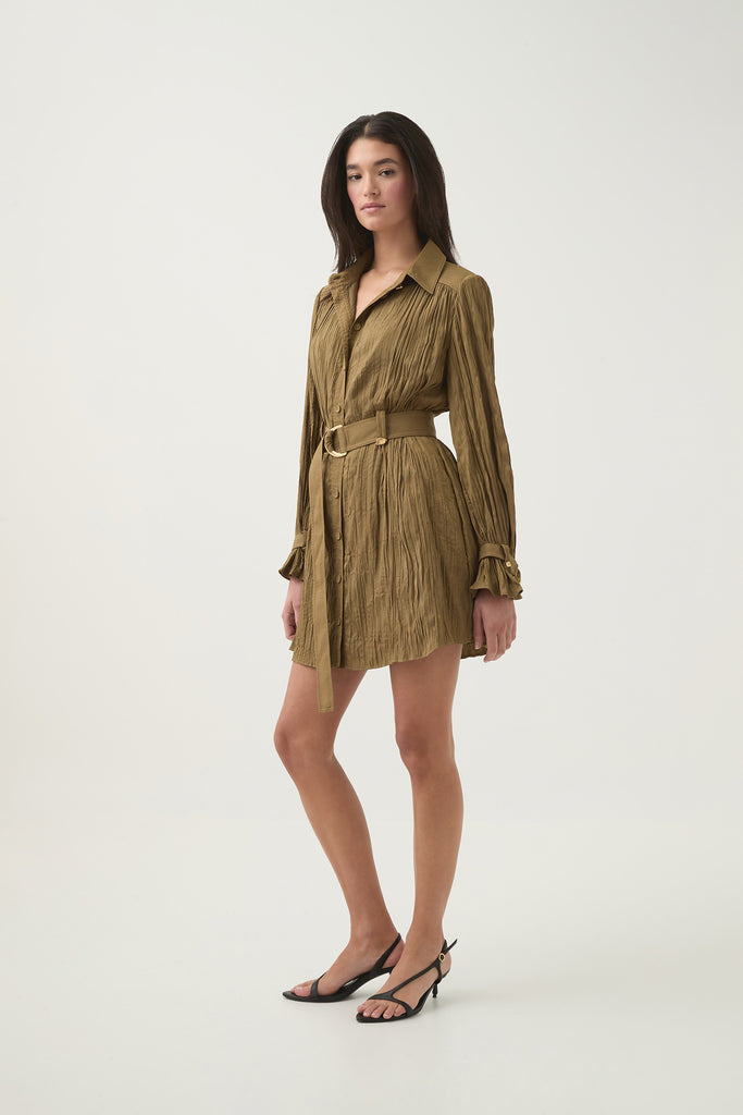 Aj Bays Crushed Pleat Mini Dress
