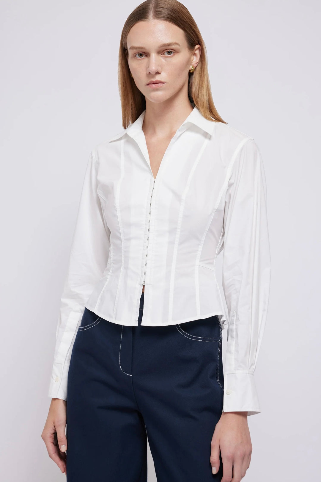JS Danny Pleated Cotton Blend Shirt
