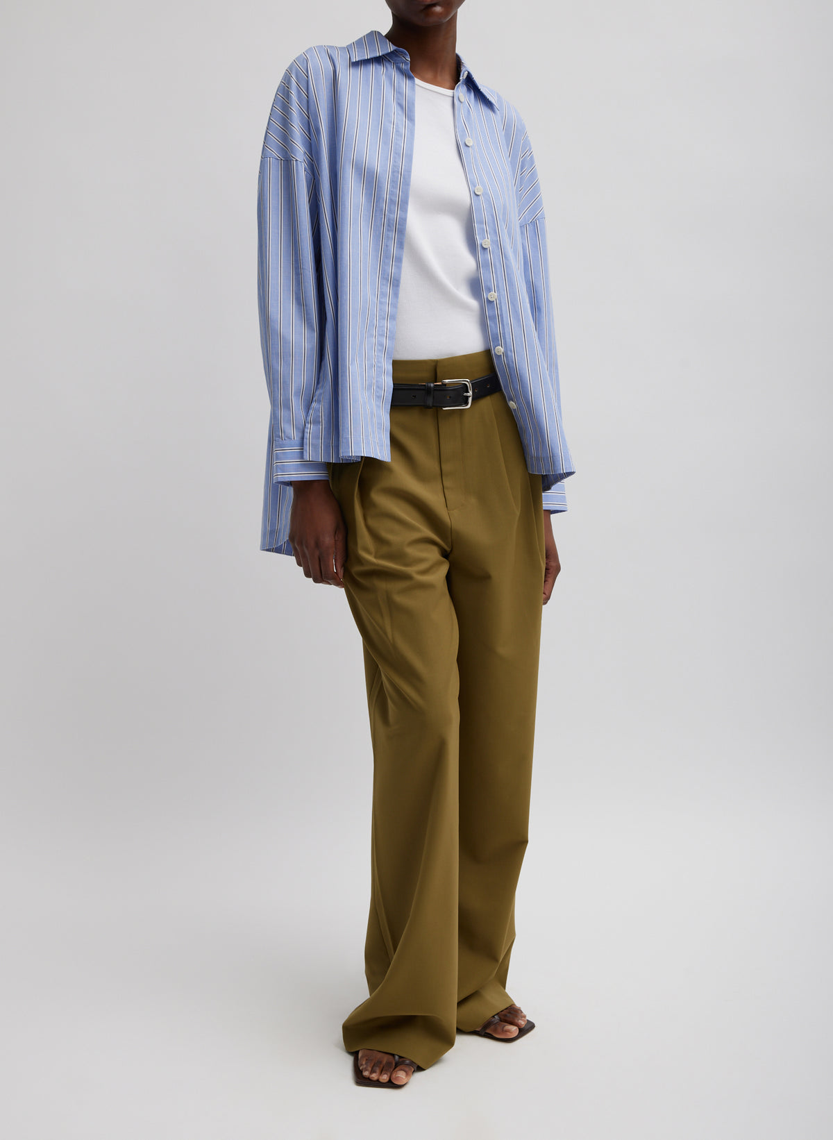 Tb Striped Gabe Oversized Shirt