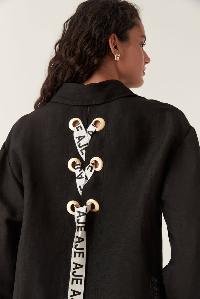 Aj Virtuous Lace Up Longline Shirt