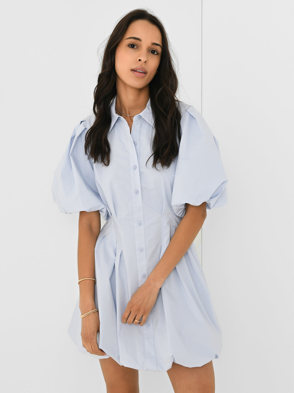 JS Cleo Balloon Poplin Mini Dress