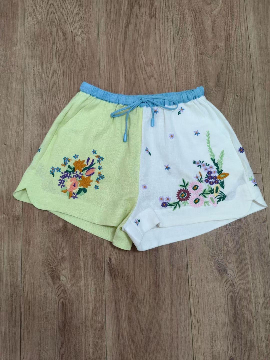 Alms Willa Embroidered Shirt & Shorts