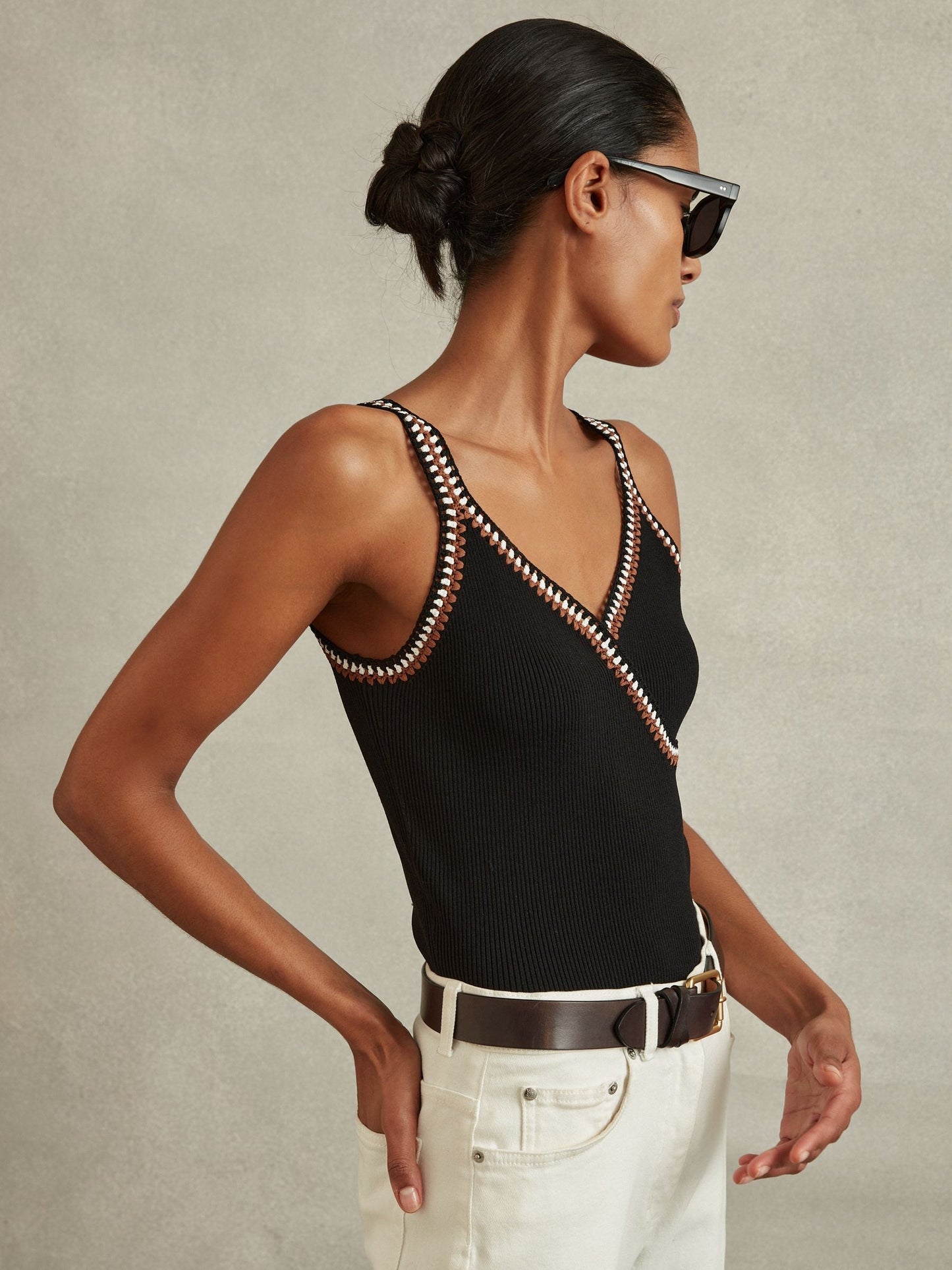 Rss Kiki Knitted Crochet Trim Vest