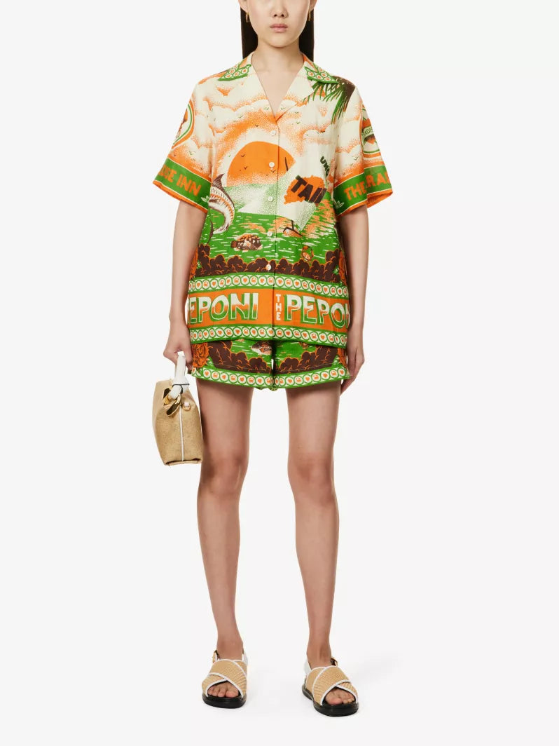 Alms Bungalow Oversized Shirt & Shorts Set