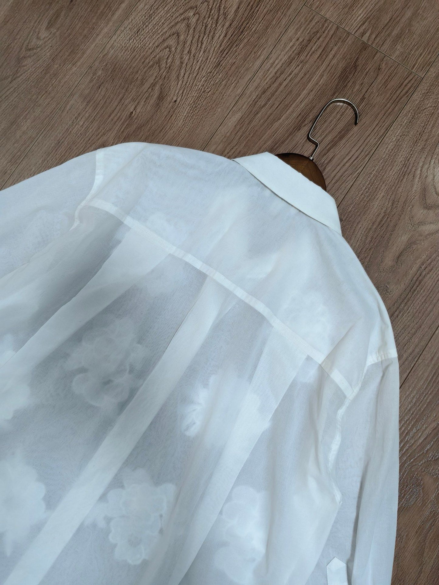 Ortn Lace Flower Sheer Overshirt