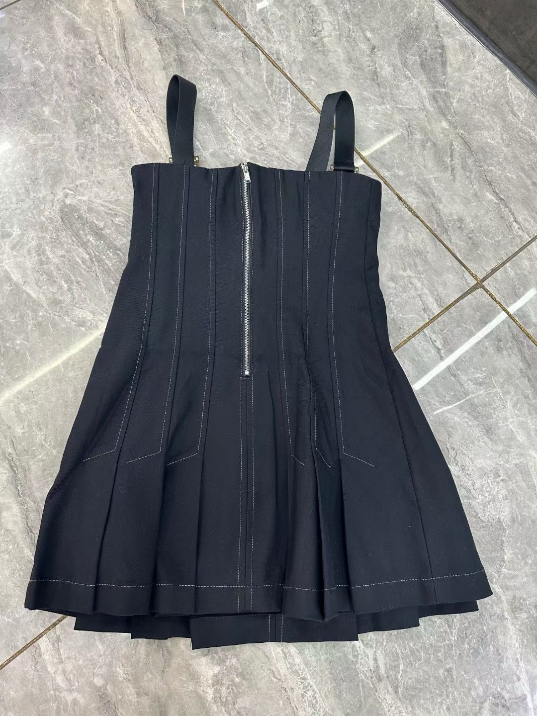 DL Safety Slider Pleated Mini Dress