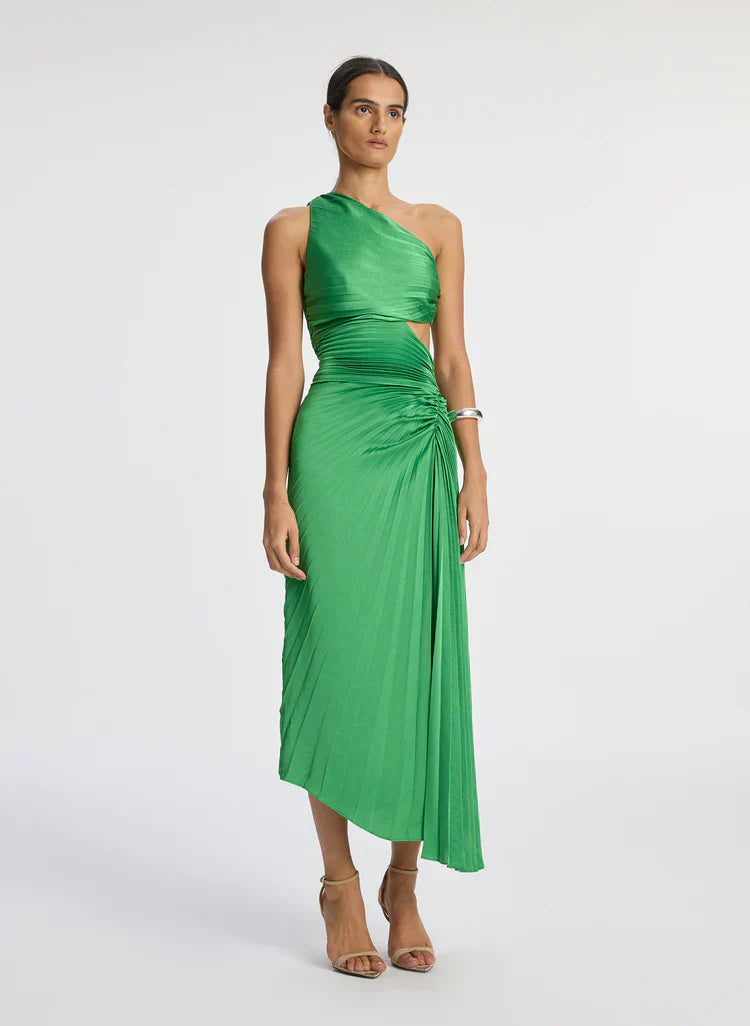 ALC Dahlia Matte Pleated Midi Dress