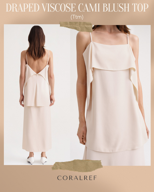 Ttm Draped Viscose Cami Blush Top