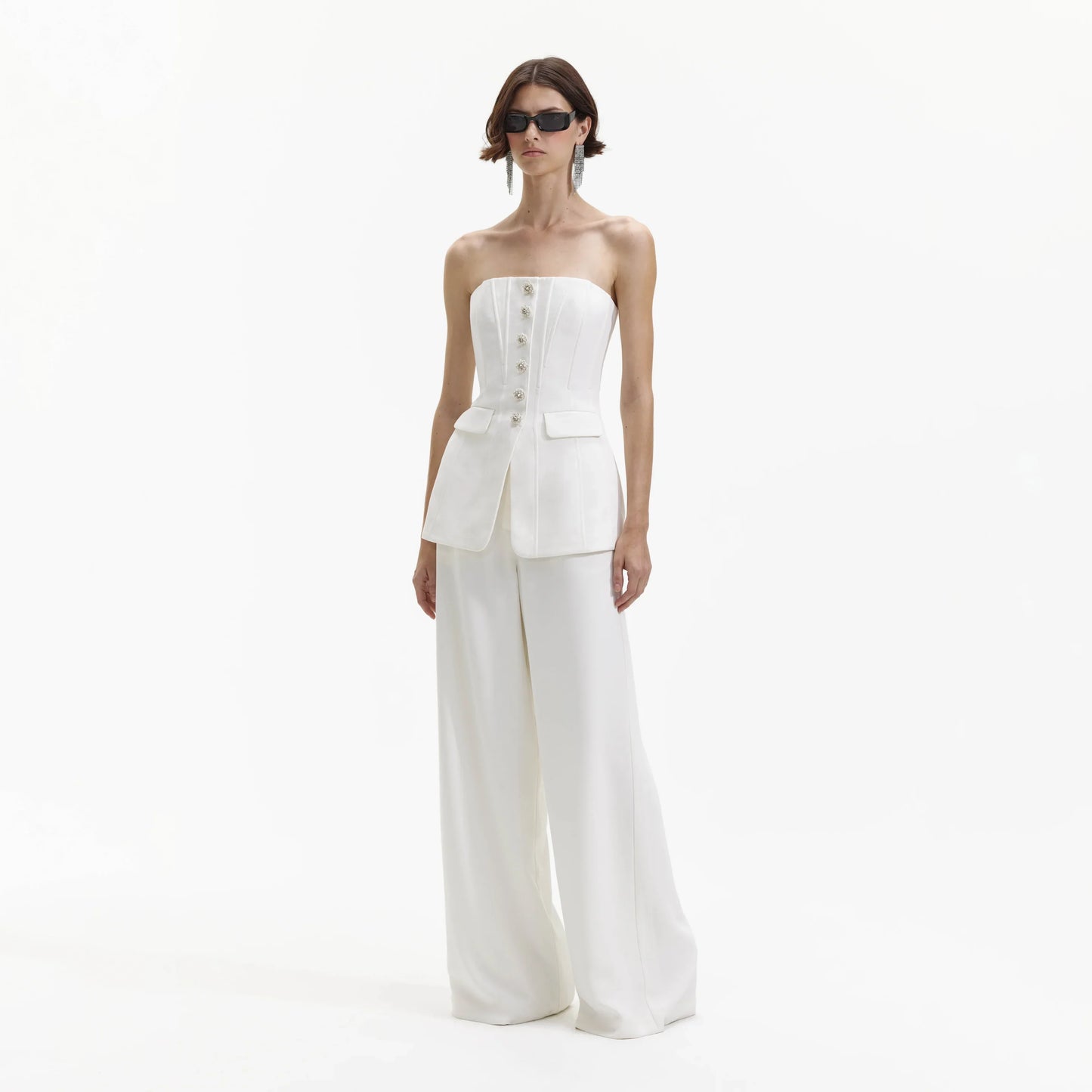 SP White Bandeau Crepe Jumpsuit