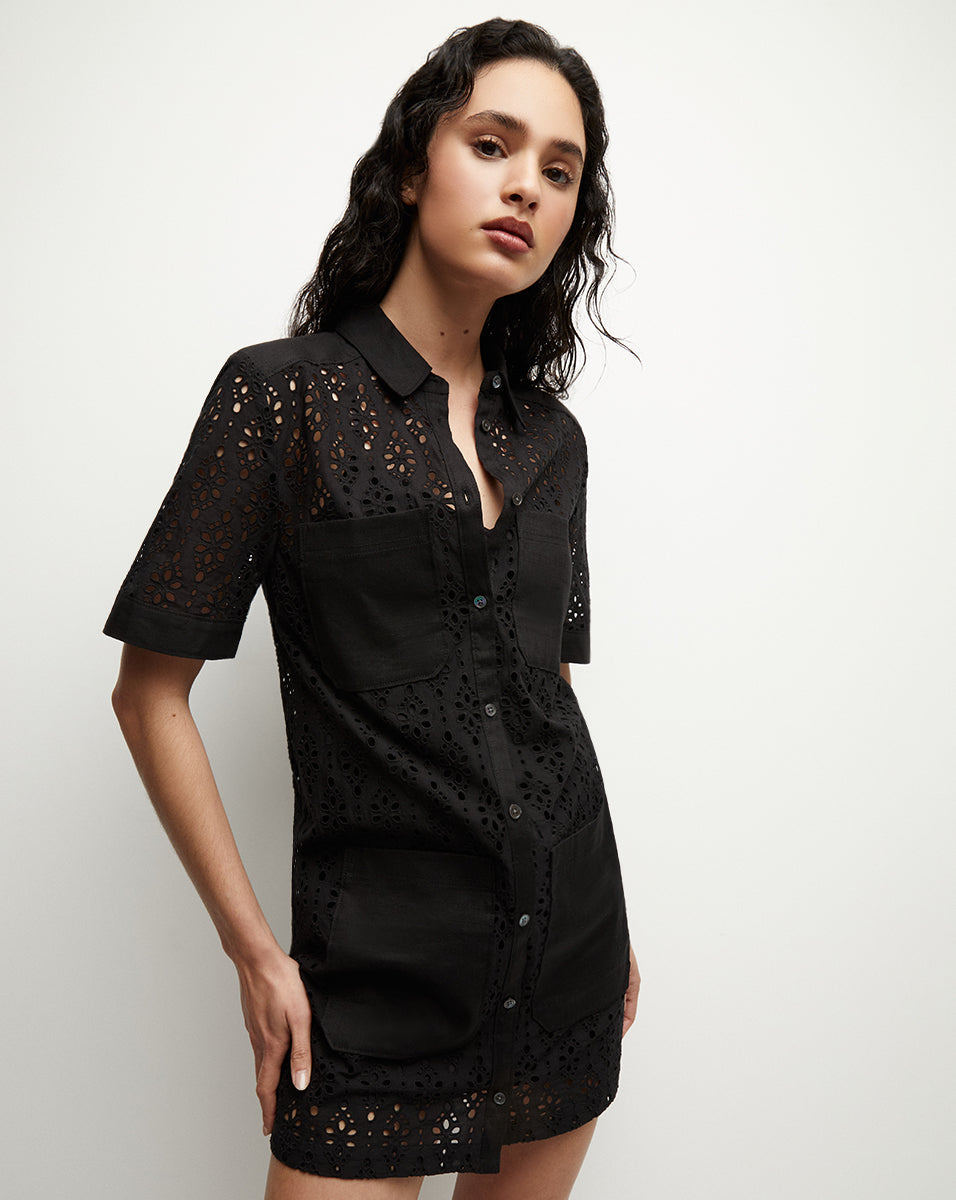 VB Rafaela Cotton Eyelet Mini Shirtdress