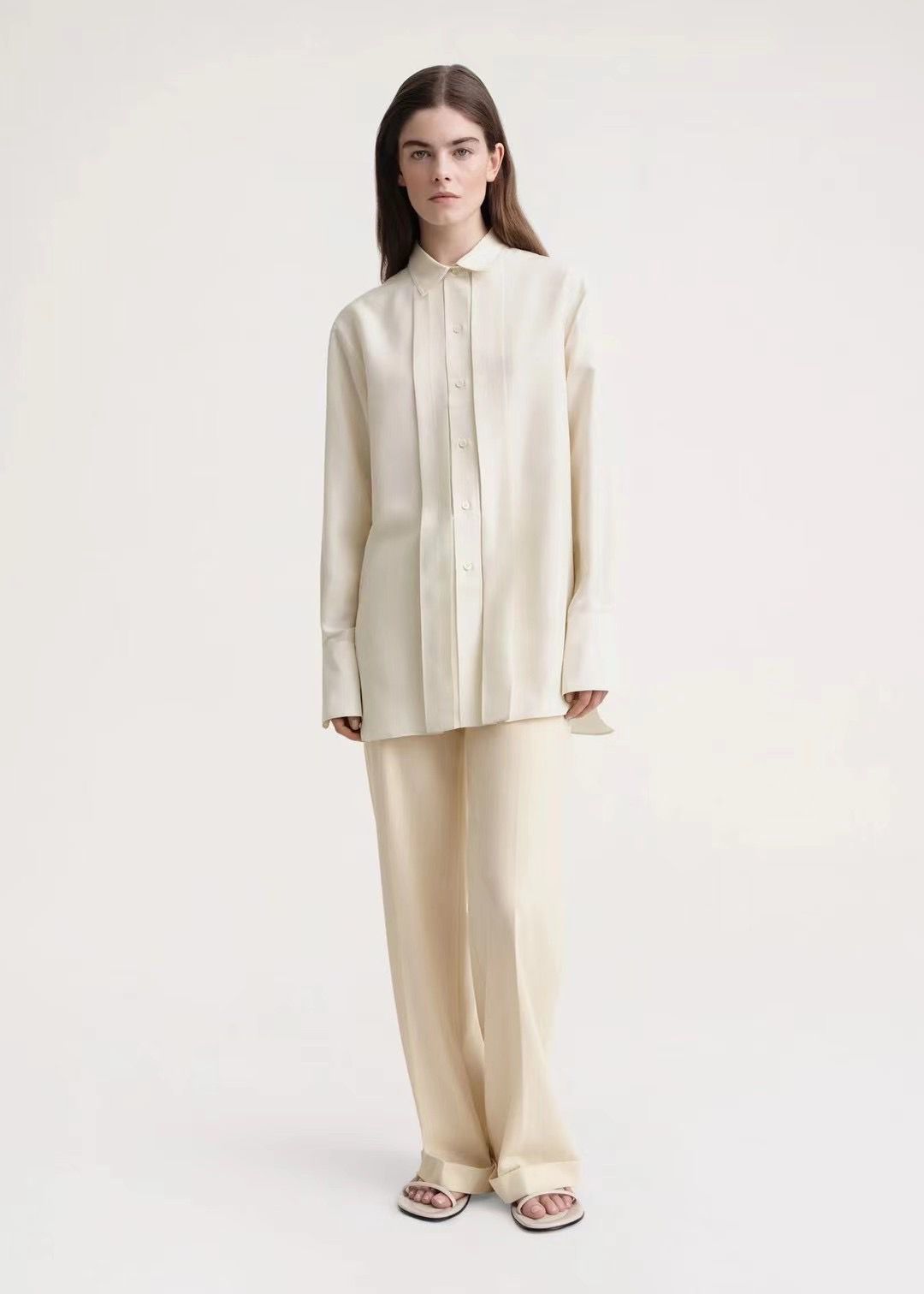 Ttm Pleated Silk Shirt