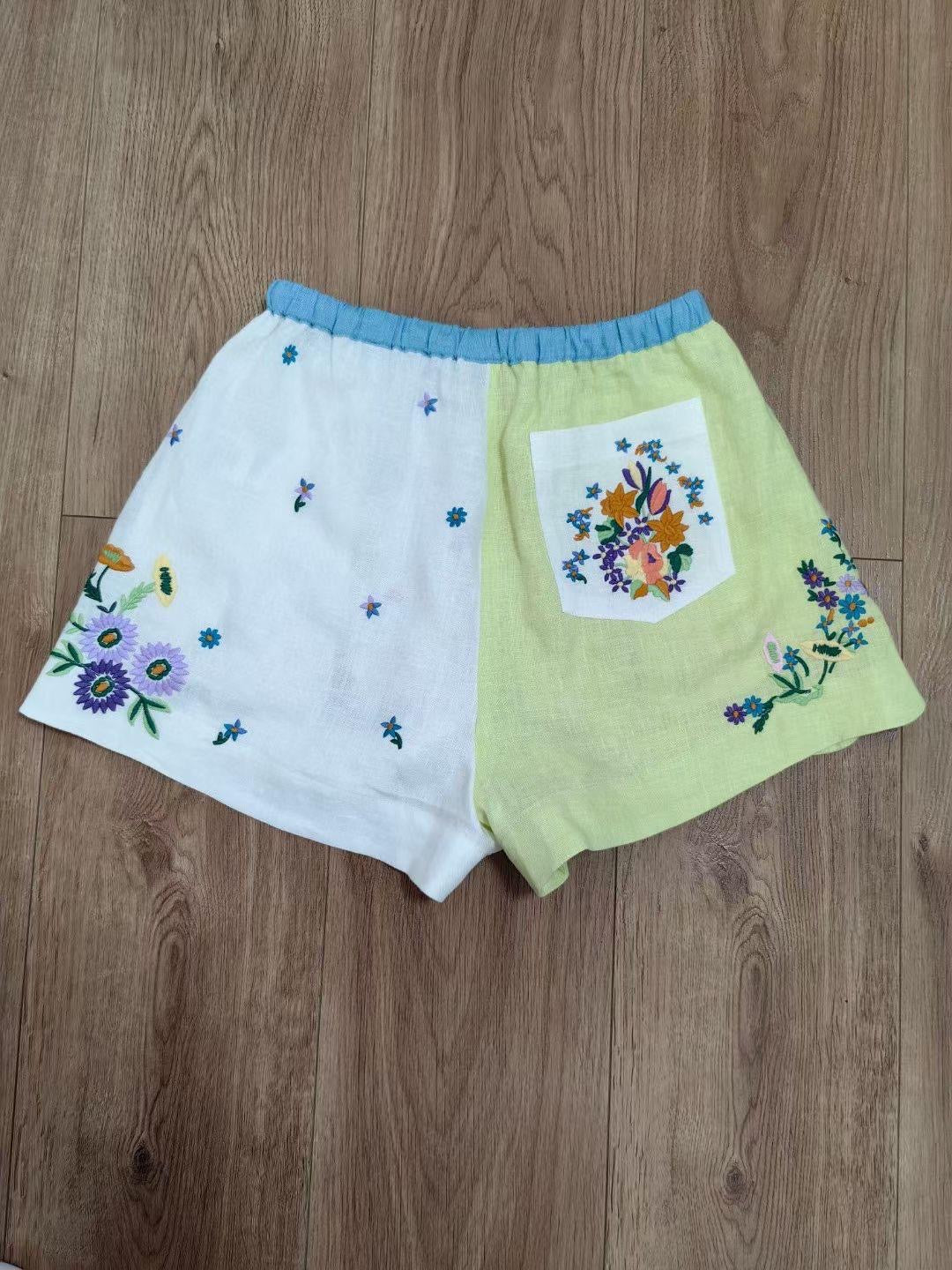 Alms Willa Embroidered Shirt & Shorts