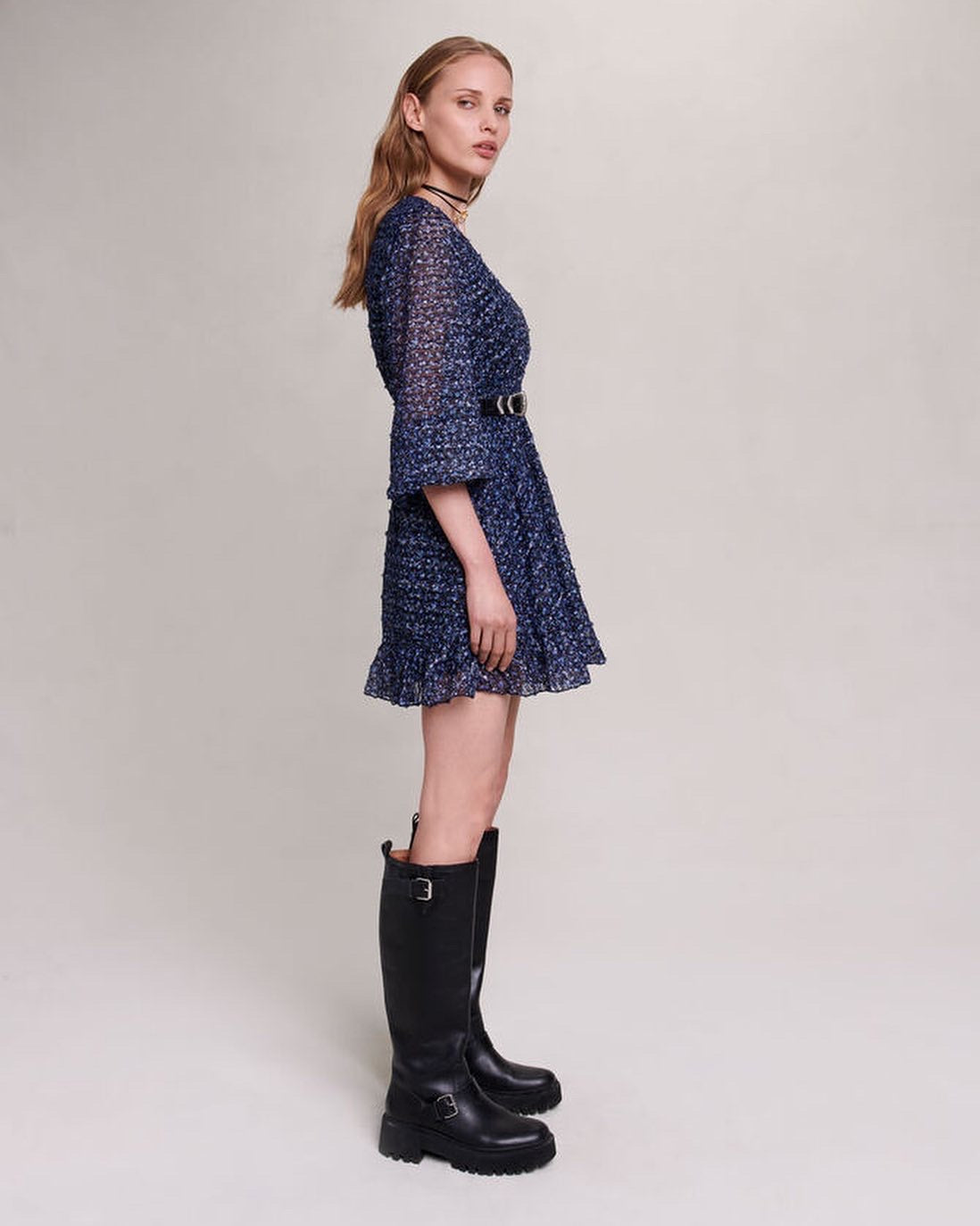 Mj Sparkling Mini Dress with Ruffles
