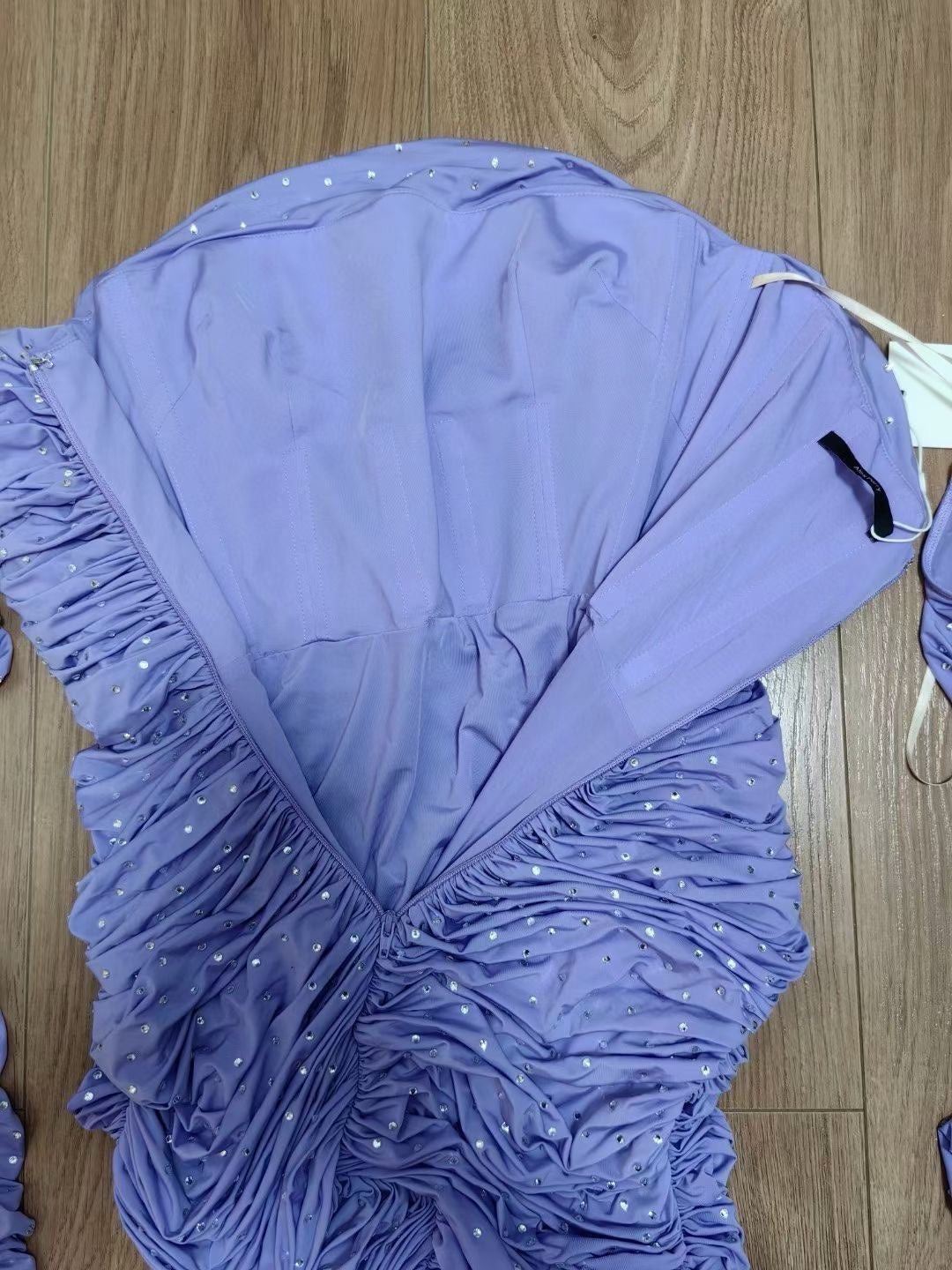AP Crystal Ruched Jersey Gown
