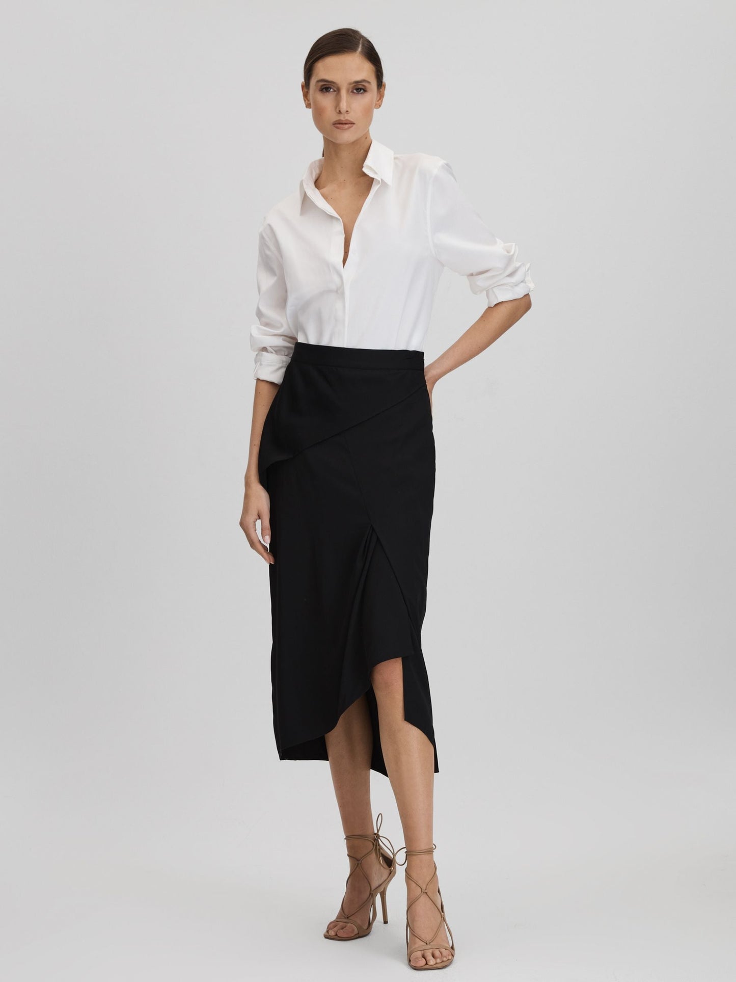 Rss Zaria High Rise Draped Midi Skirt