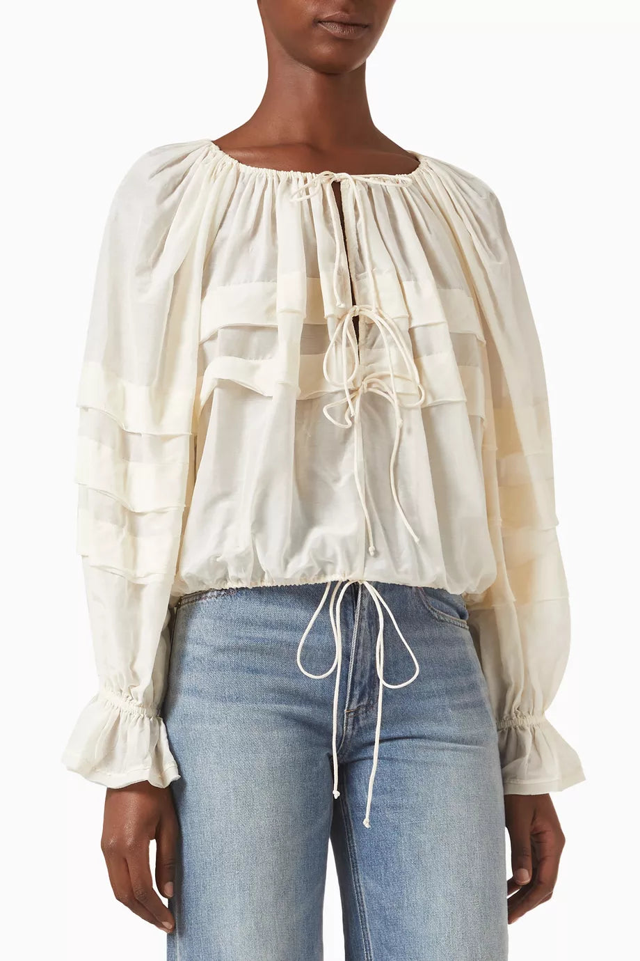 UJ Cora Cotton Silk Floral Blouse