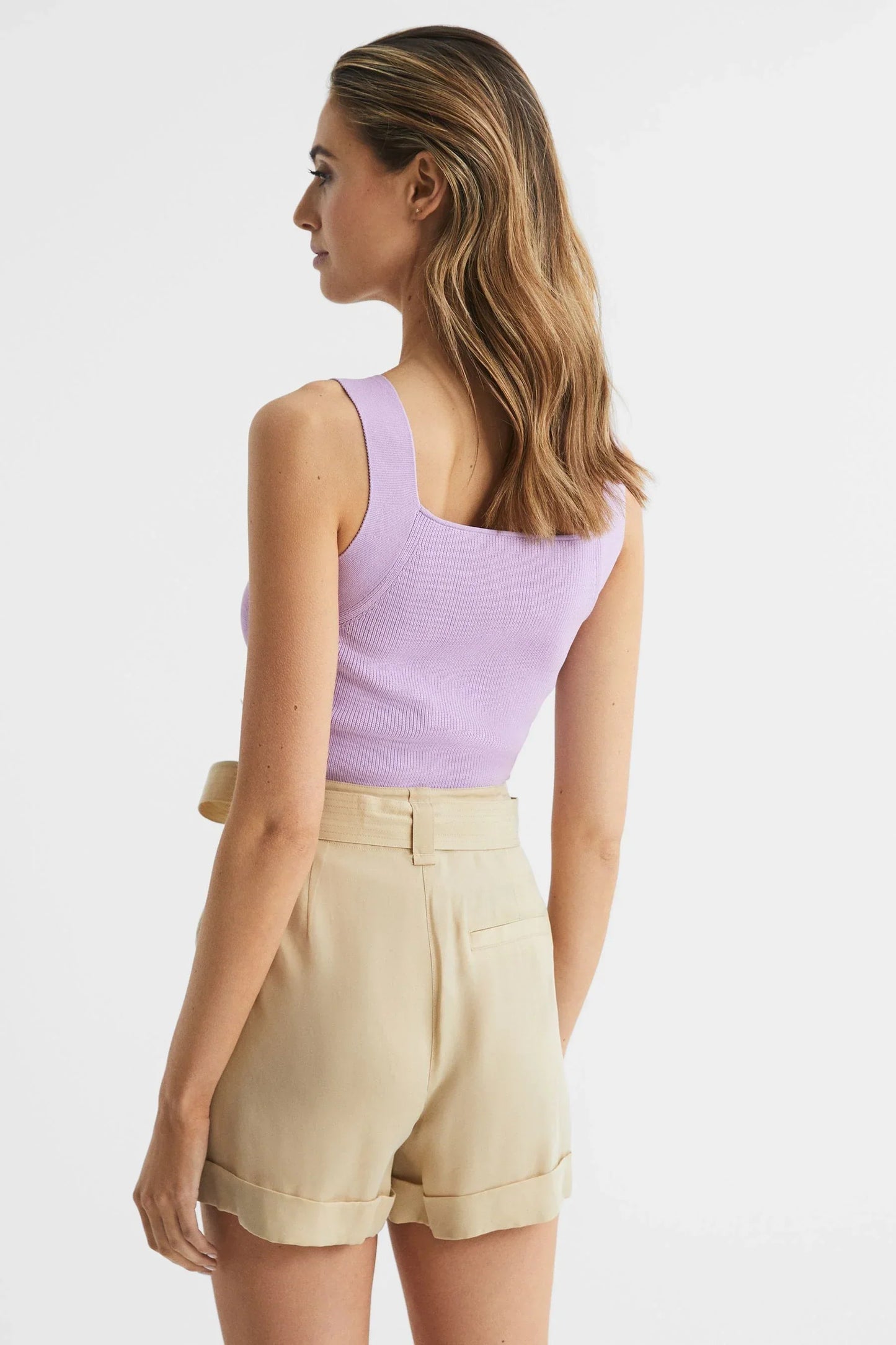 Rss Tamara Square Neck Ribbed Vest