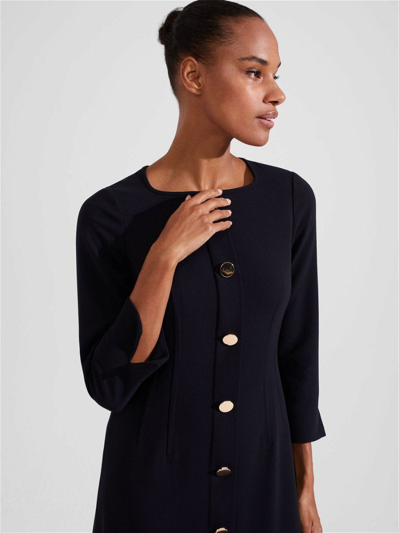 Hbbs Marsha Button Detail Mini Dress