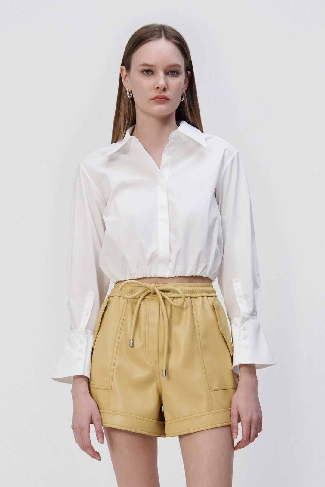JS Blythe Cotton Poplin Button Up Shirt Top