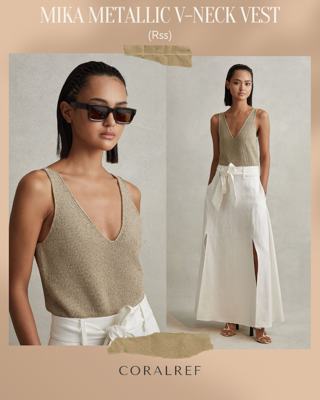 Rss Mika Metallic V Neck Vest