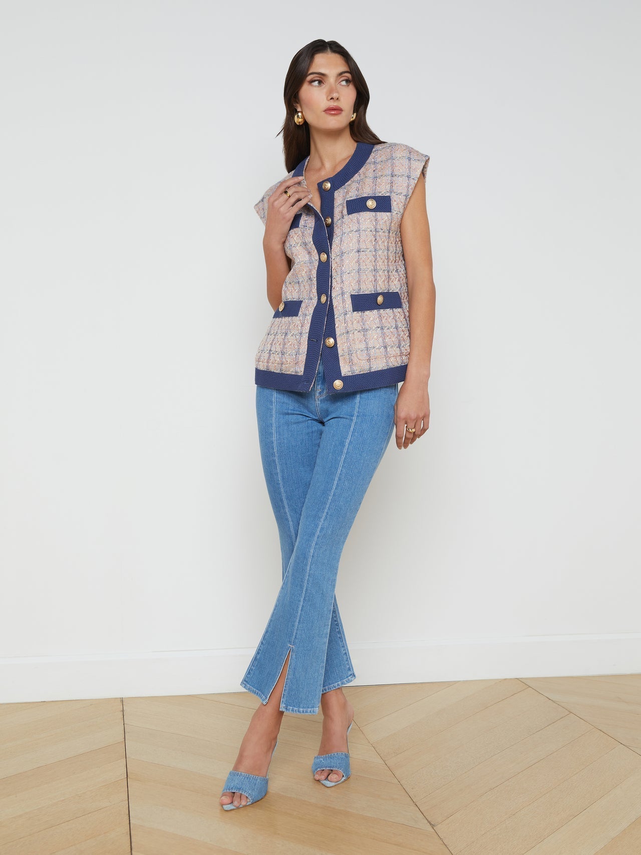 Lgnc Laurel Tweed Oversized Vest