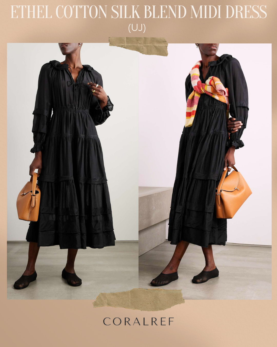 UJ Ethel Cotton Silk Blend Midi Dress