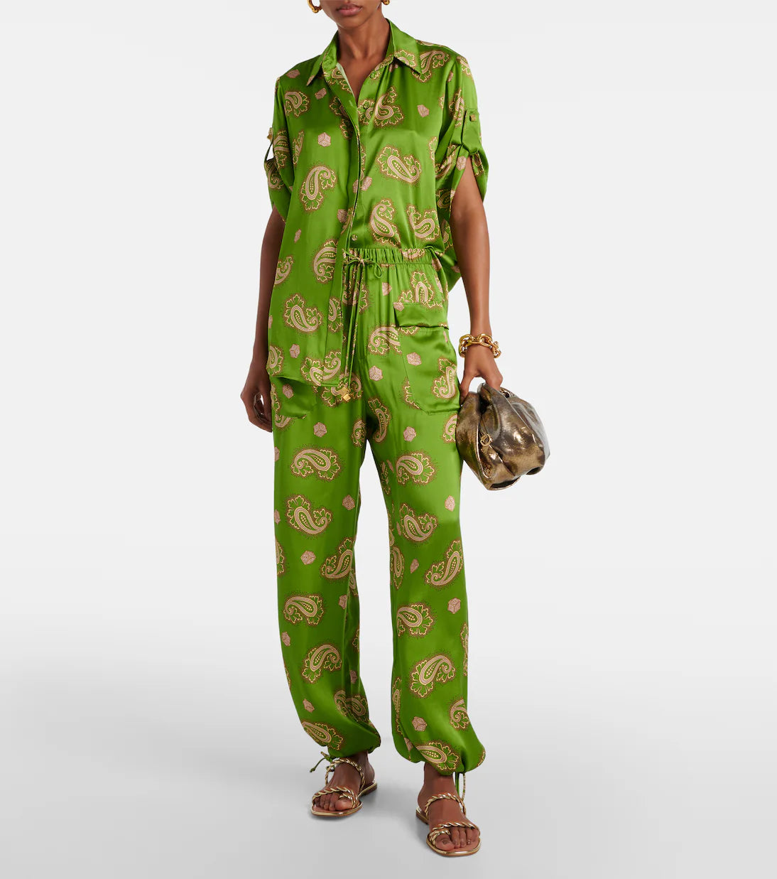 Alms Dice Silk Shirt & Pants Set