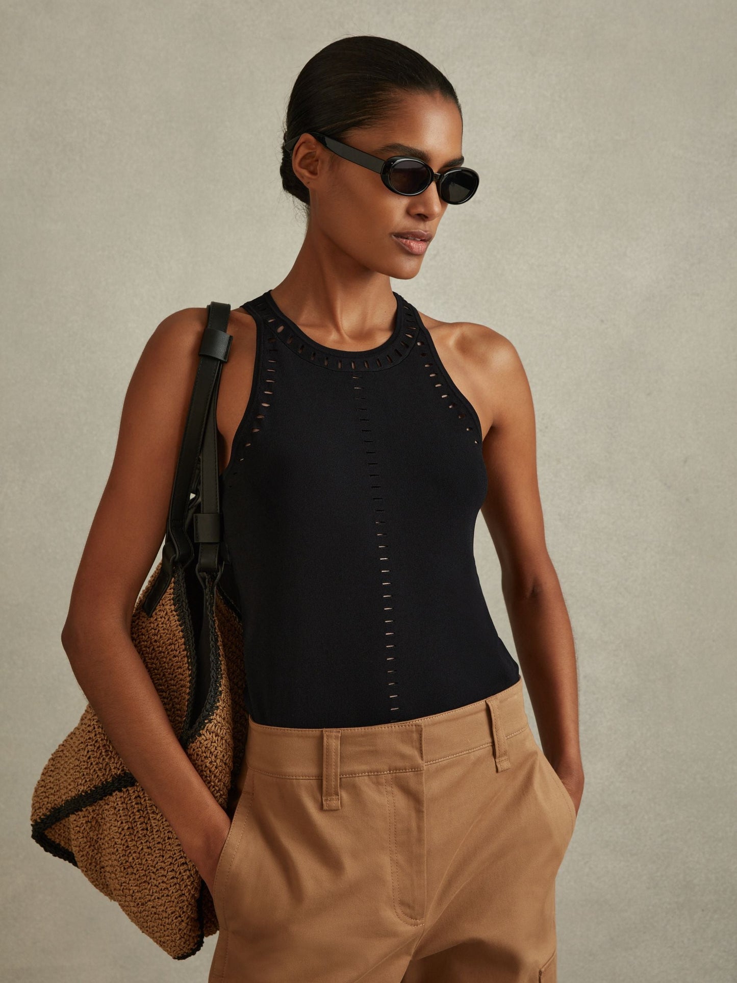 Rss Cammi Fitted Cut Out Detail Vest Top