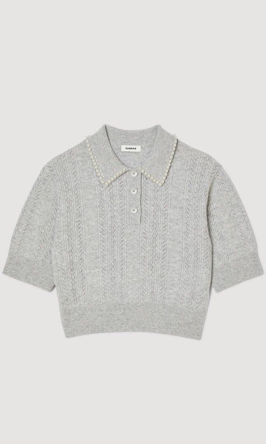 Sndr Cropped Polo Wool Cashmere Jumper top