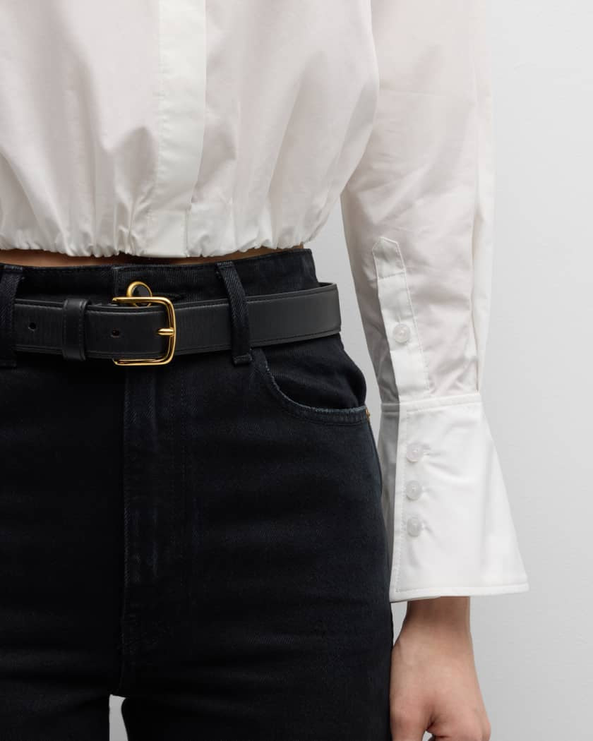 JS Blythe Cotton Poplin Button Up Shirt Top