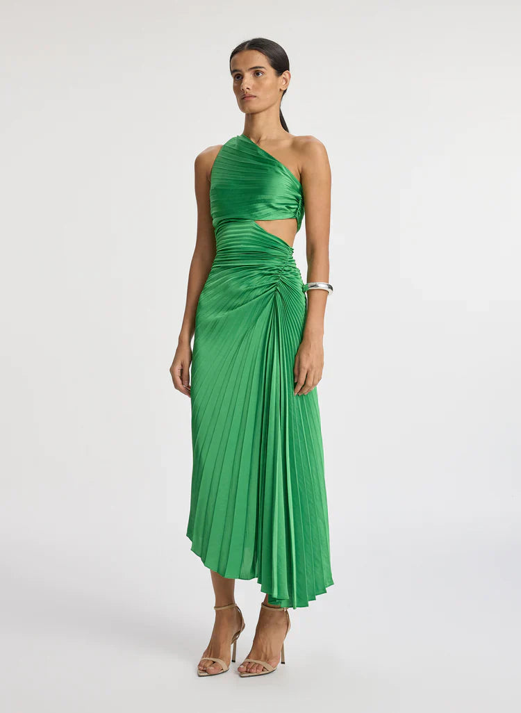 ALC Dahlia Matte Pleated Midi Dress