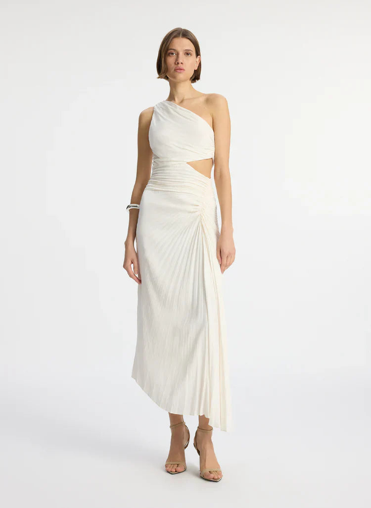 ALC Dahlia Matte Pleated Midi Dress