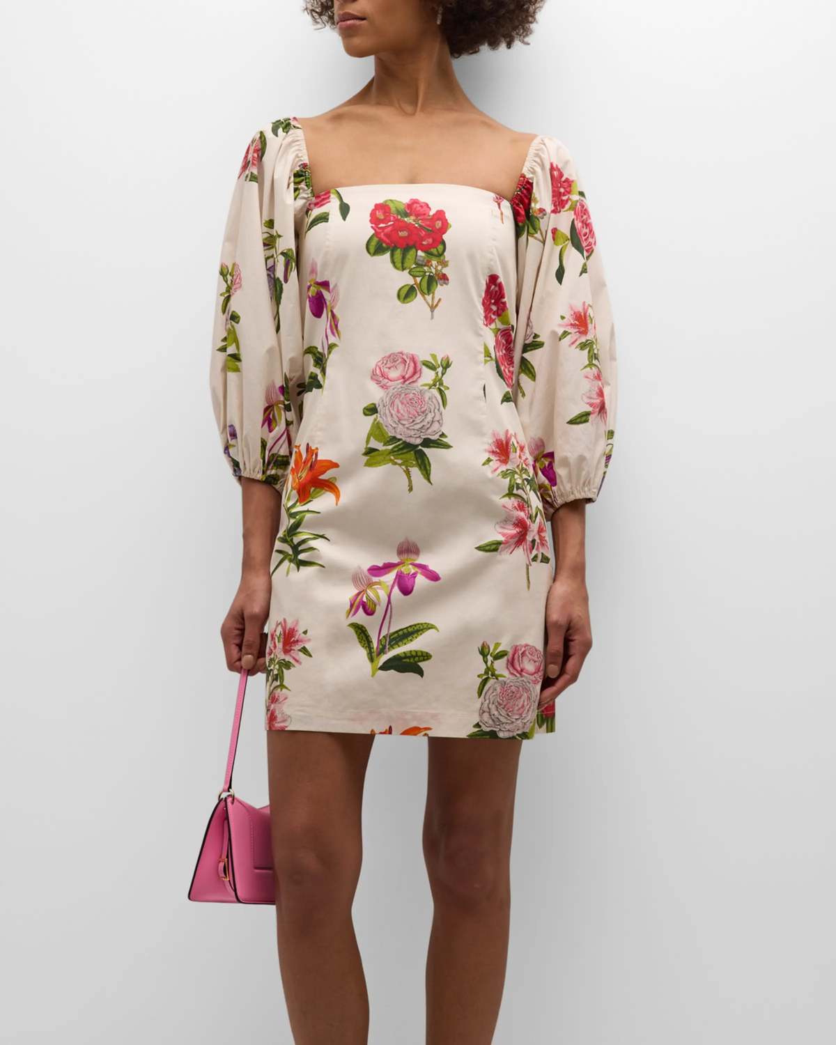 C Montauk Floral Puff Sleeve Mini Dress