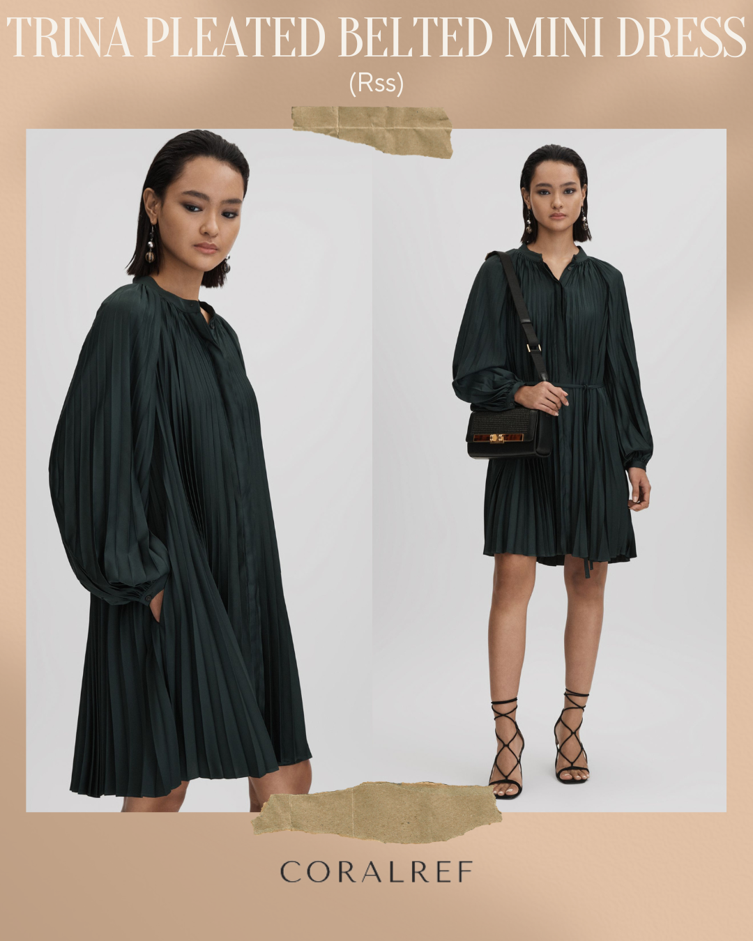 Rss Trina Pleated Belted Mini Dress