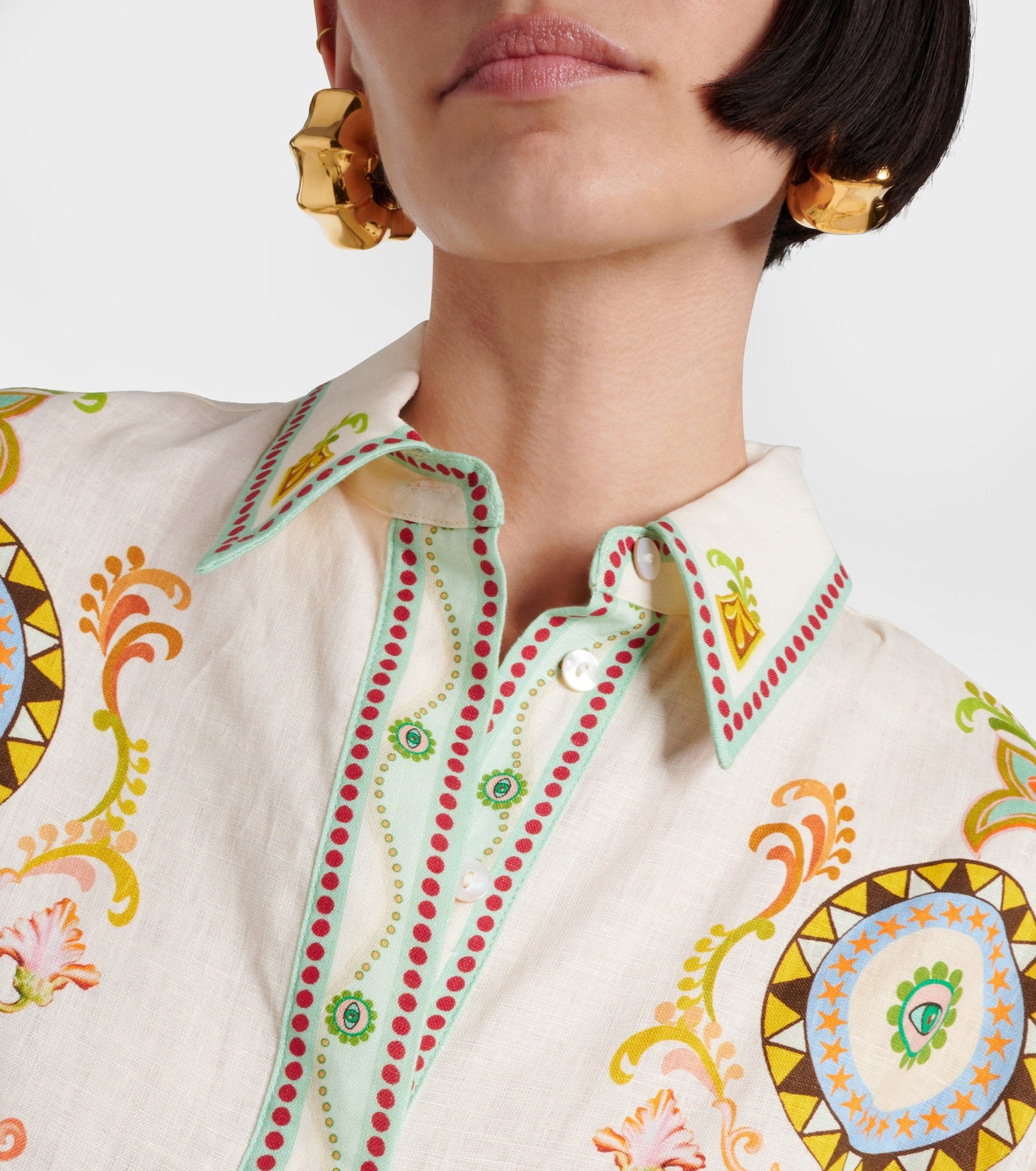 Alms Pinball Printed Linen Shirt & Shorts Set