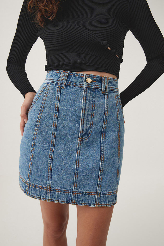 Aj Aradia Denim Mini Skirt