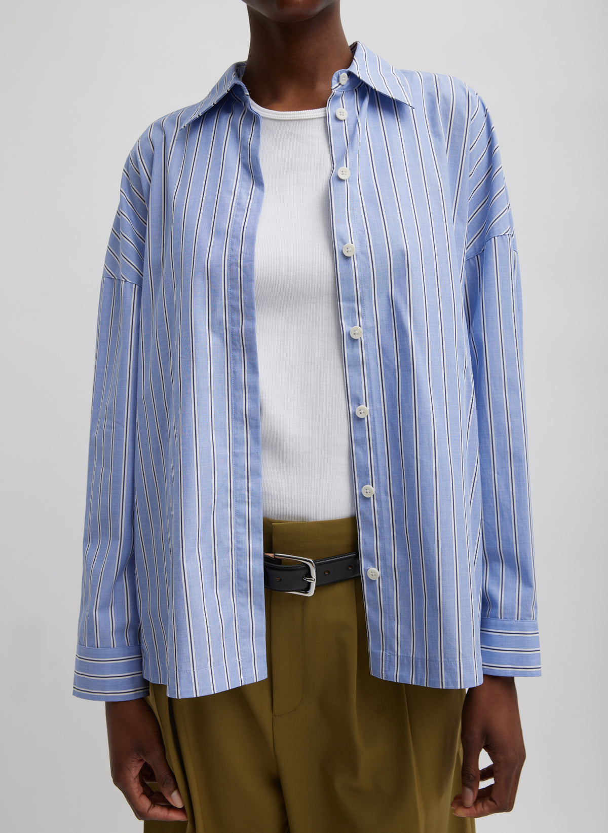 Tb Striped Gabe Oversized Shirt