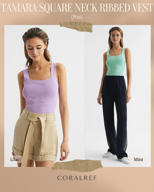 Rss Tamara Square Neck Ribbed Vest