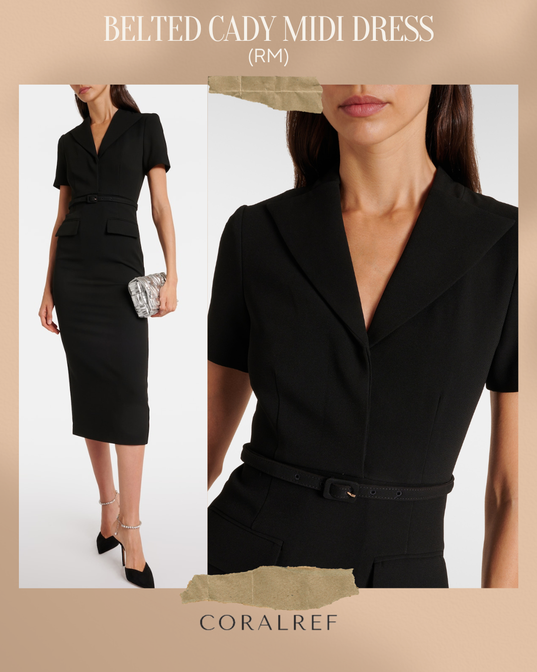 RM Belted Cady Midi Dress