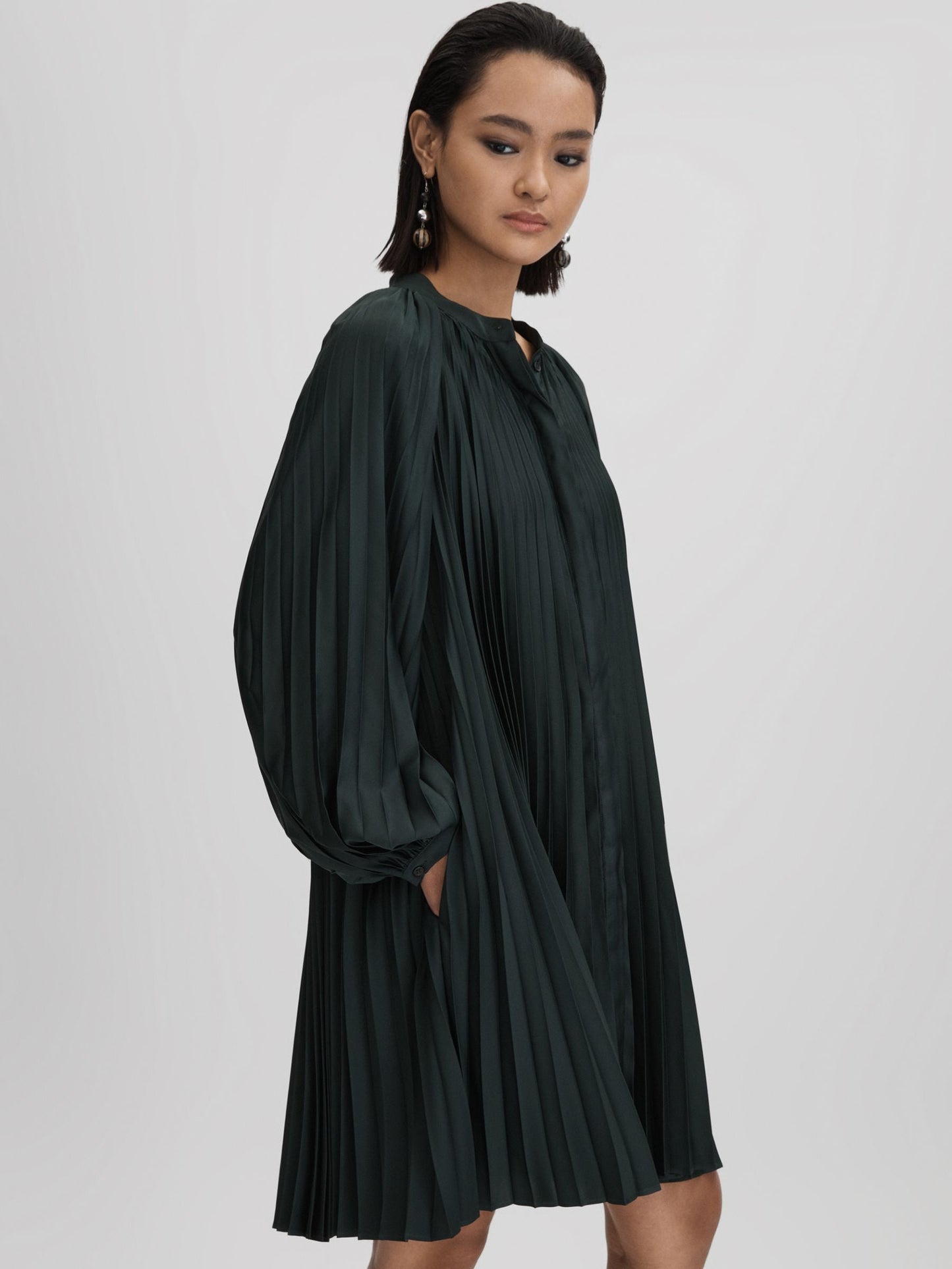 Rss Trina Pleated Belted Mini Dress