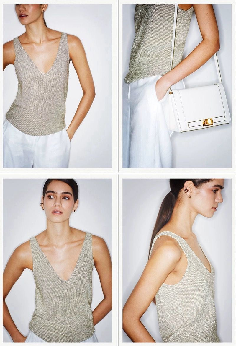Rss Mika Metallic V Neck Vest