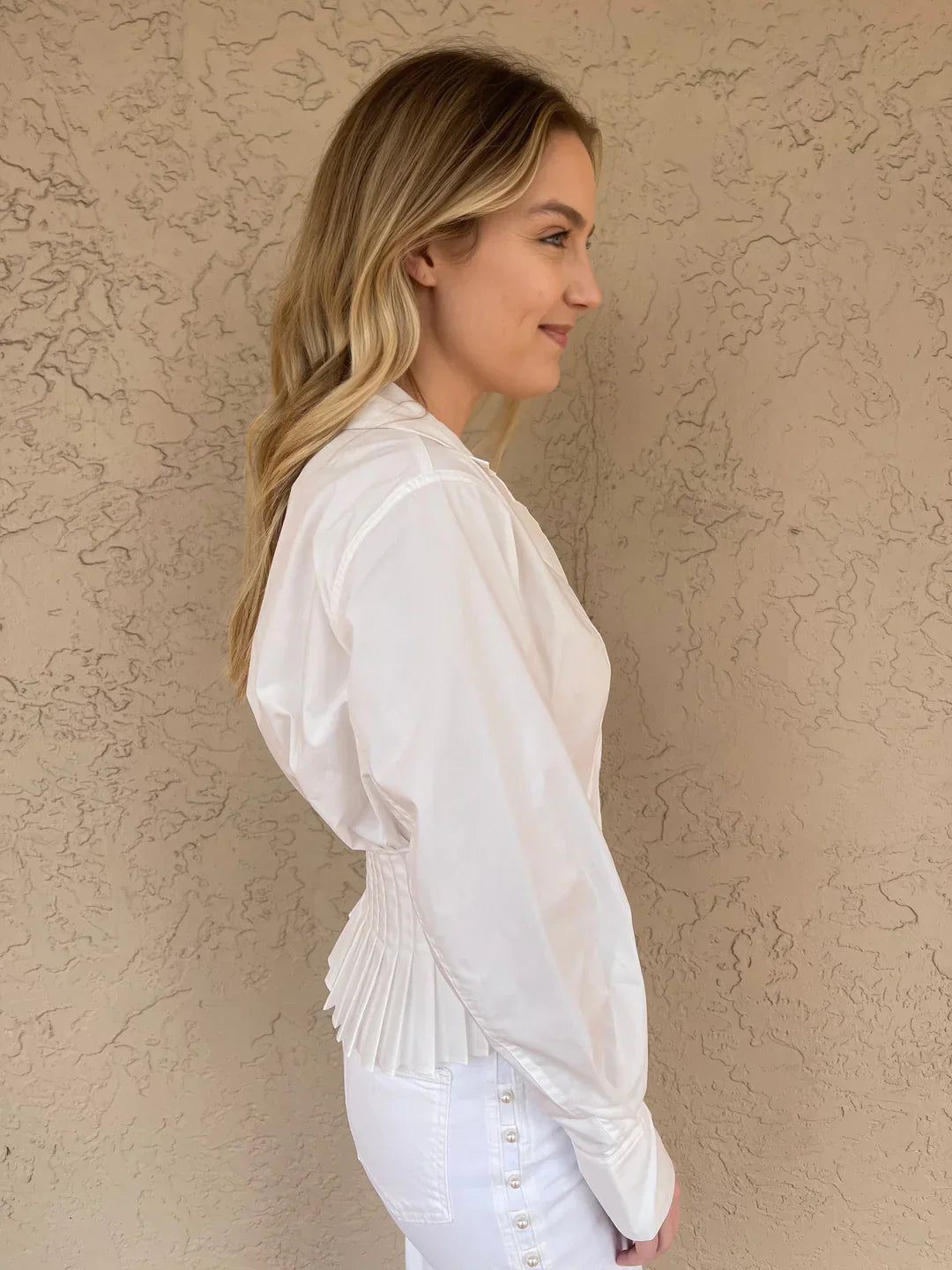 JS Danny Pleated Cotton Blend Shirt