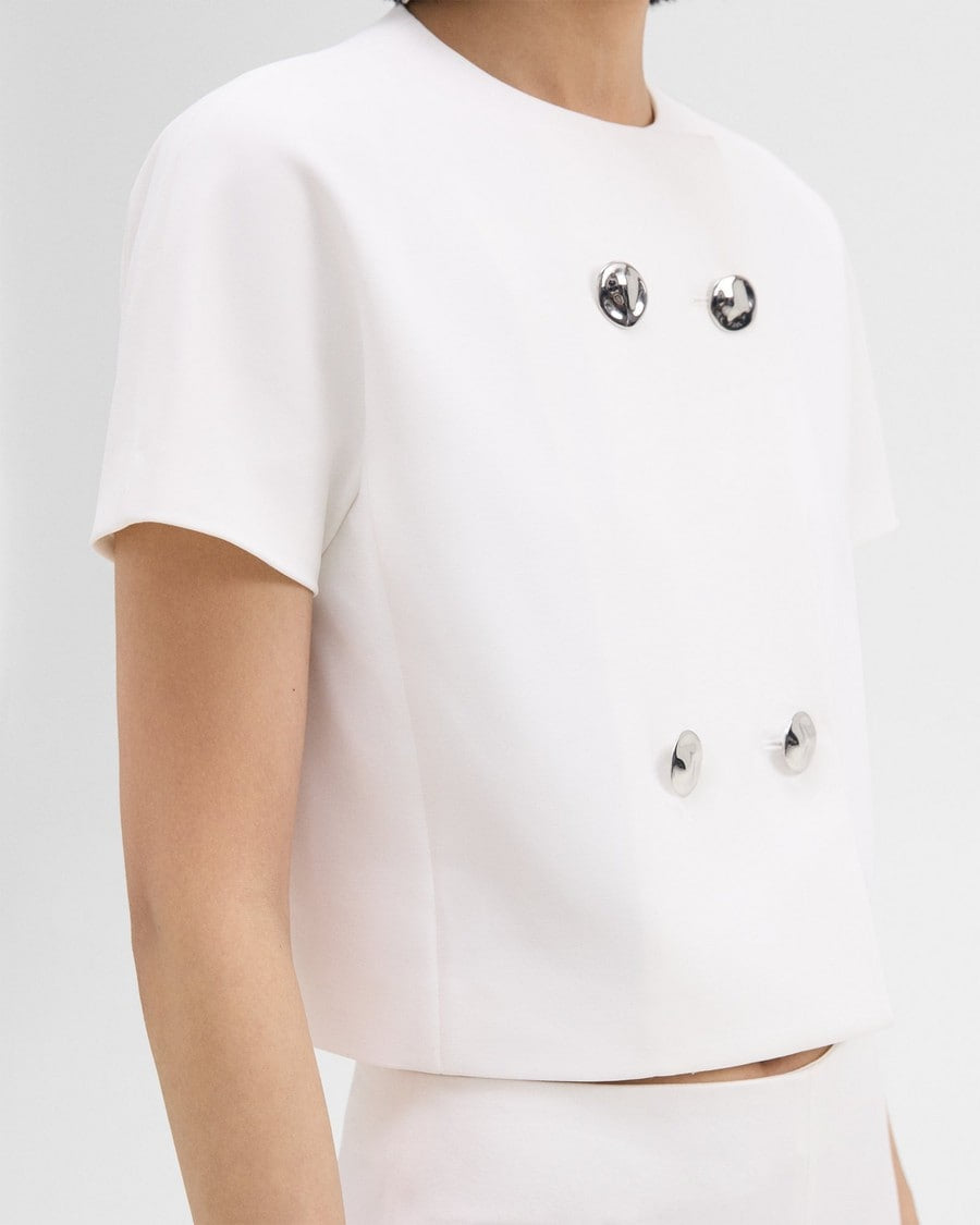 Thry Double Breasted Crop Top