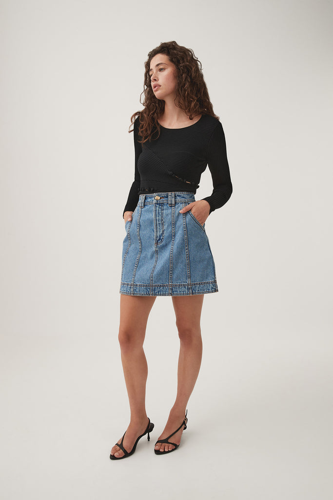 Aj Aradia Denim Mini Skirt
