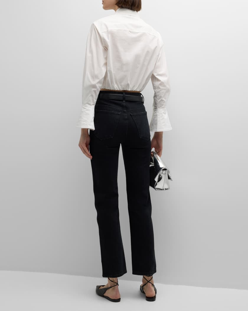 JS Blythe Cotton Poplin Button Up Shirt Top