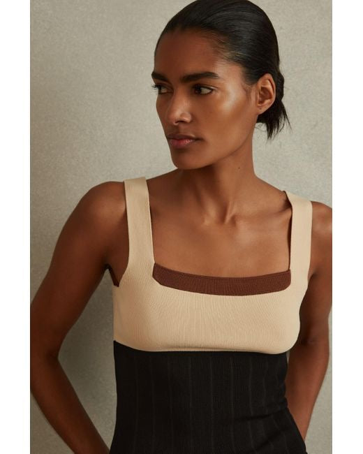 Rss Colour Block Knit Tank Top