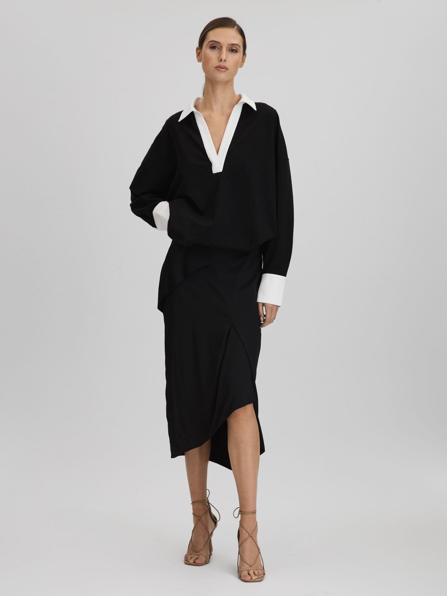 Rss Zaria High Rise Draped Midi Skirt