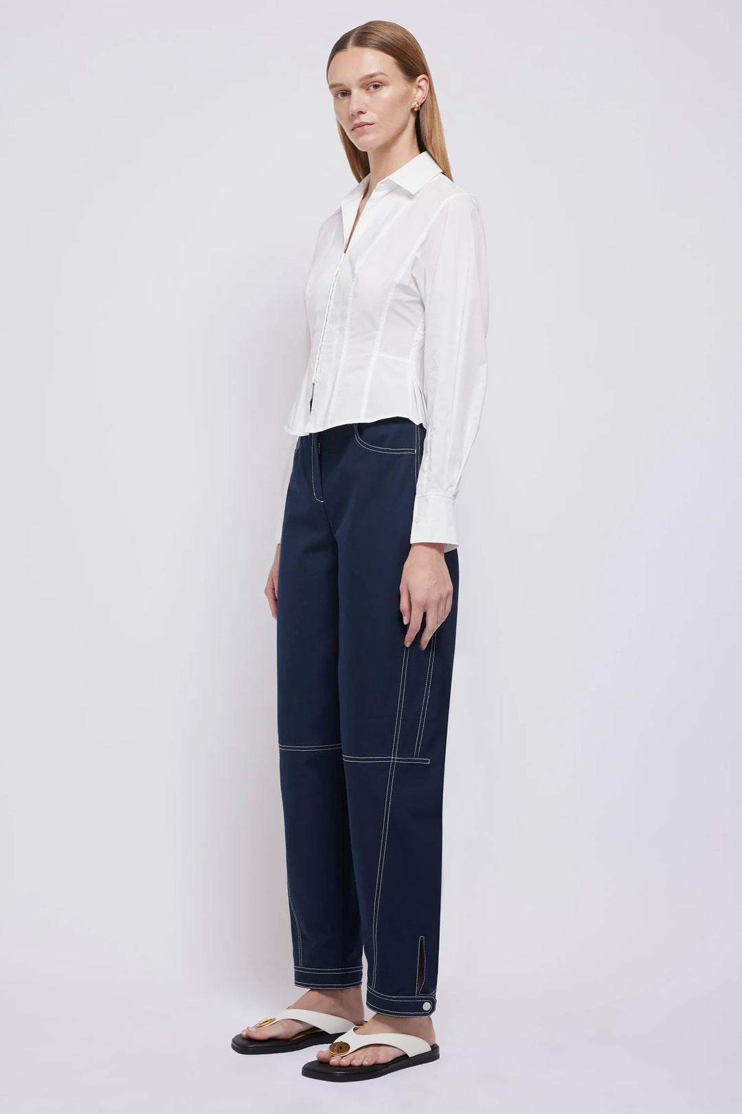 JS Danny Pleated Cotton Blend Shirt